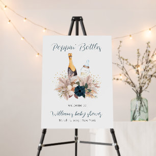 Boho Poppin Champagne Baby Shower Welcome Sign
