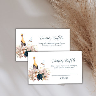 Boho Poppin Champagne Diaper Raffle Baby Shower  Enclosure Card