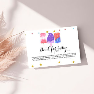 Boho Popsicle Baby Shower Book Request Enclosure Card