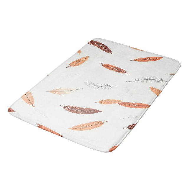 Boho Popular Feathers Luxury Collection Bath Mat (Angled)