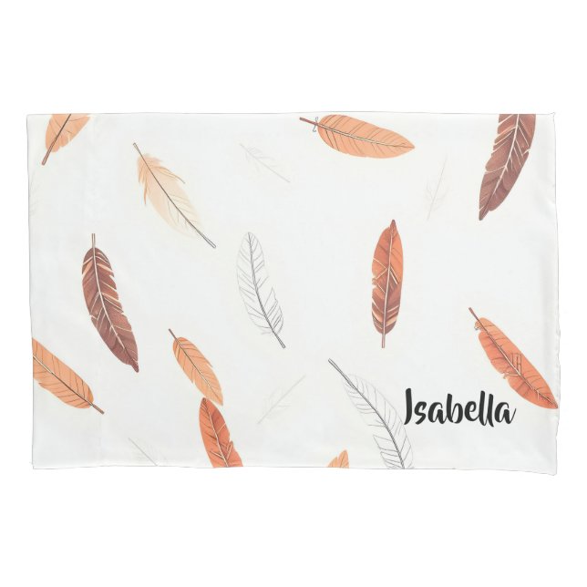 Boho Popular Feathers Luxury Collection Pillow Case (Front)
