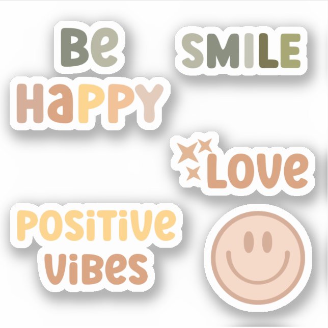 Boho Positive Vibes Summer  Sticker (Front)