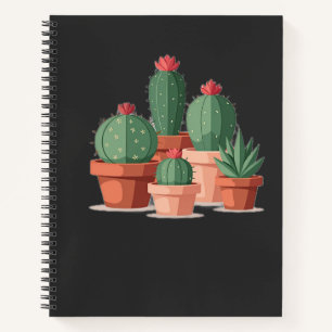 Boho Potted Cacti Plant Lover Notebook