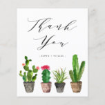 Boho Potted Cactus Wedding Thank You Card