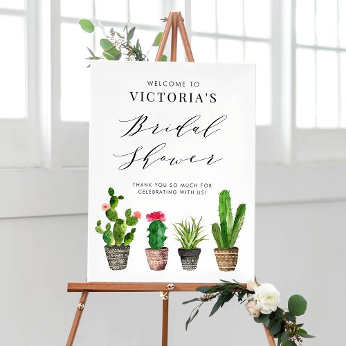 Boho Potted Succulents and Cactus Bridal Shower Poster