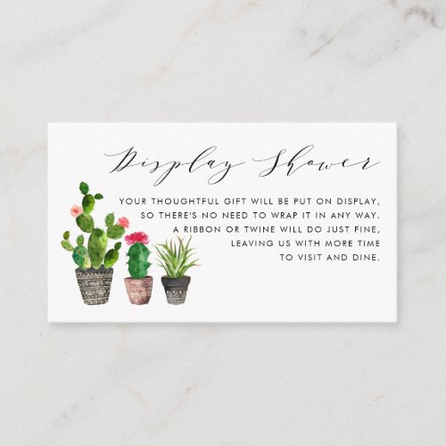 Boho Potted Succulents and Cactus Display Shower Enclosure Card