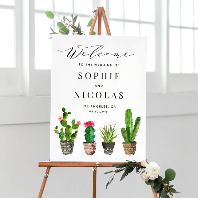 Boho Potted Succulents and Cactus Summer Wedding Poster (Creator Uploaded)