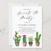 Boho Potted Succulents and Cactus Sweet 16 Party Invitation (Front)