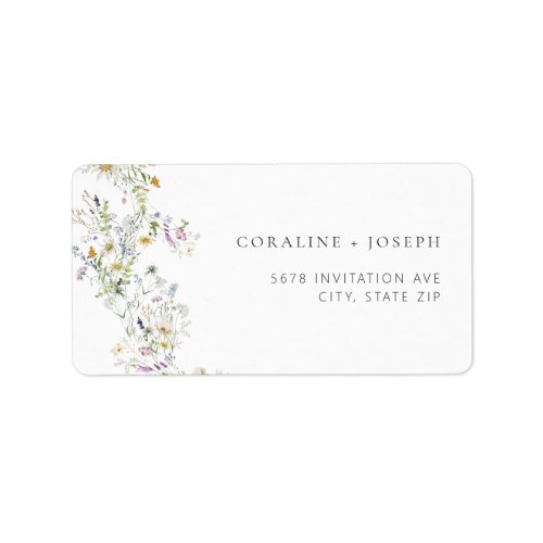 Boho Prairie Wildflower Wedding Address Label