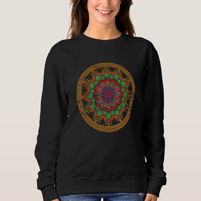 Boho Prana Art Spiritual Yoga Meditation Pilates M Sweatshirt (Front)