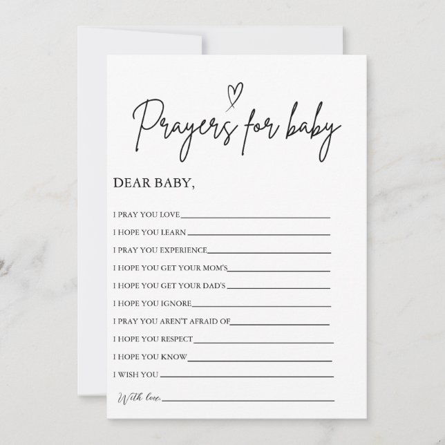 Boho Prayers for Baby Well Wishes for Baby shower Invitation (Front)