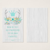 Boho Princess Antler Tribal Diaper Raffle Tickets (Front & Back)