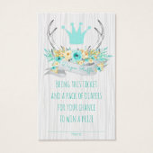 Boho Princess Antler Tribal Diaper Raffle Tickets (Front)