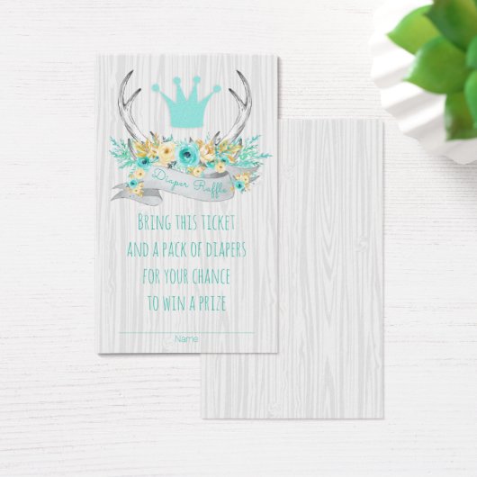 Boho Princess Antler Tribal Diaper Raffle Tickets (Desk)