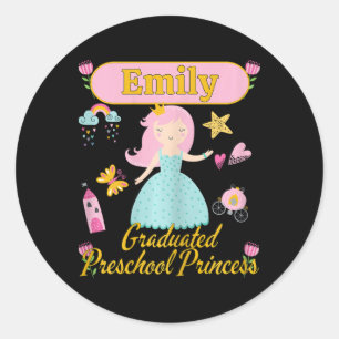 Boho Princess Emily 2026 Personalized Preschool Gr Classic Round Sticker