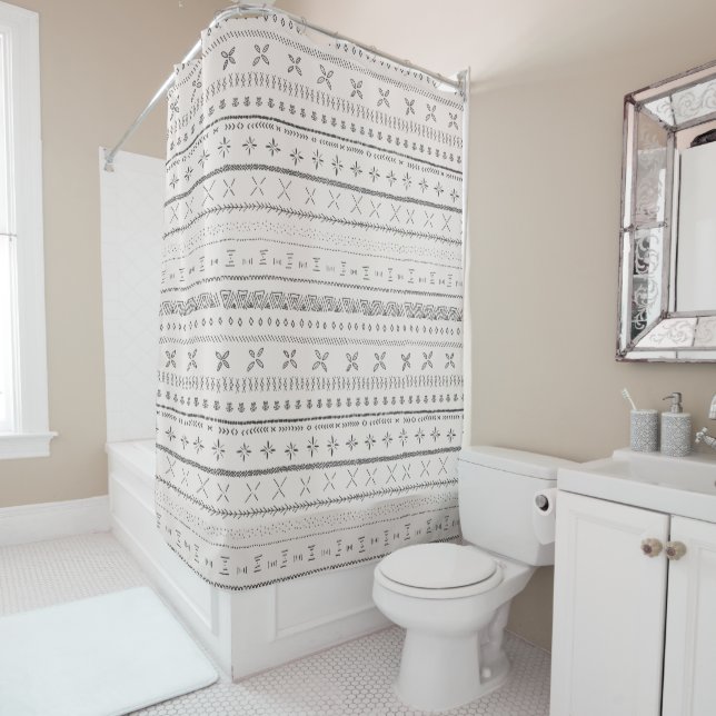 Boho Print Shower Curtain (In Situ)