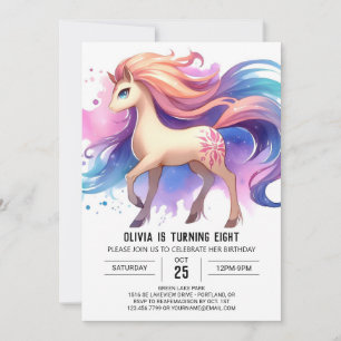 Boho Printable Horse Birthday Invitation
