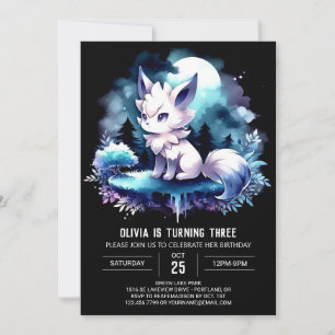 Boho Printable Wolf Birthday Invitation