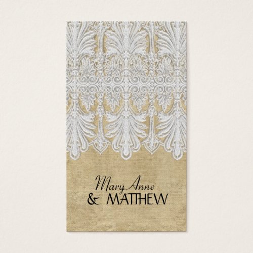 BOHO Printed Burlap n Lace gypsy Modern Mod Style Business Card Templates
