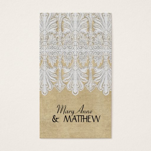 Customizable BOHO Printed Burlap n Lace gypsy Modern Mod Style Business Card Templates