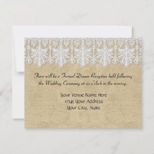 BOHO Printed Burlap n Lace gypsy Modern Mod Style Invitation