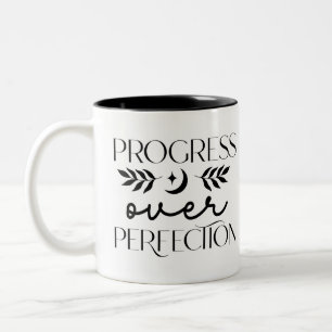 Boho Progress Over Perfection Yoga Two-Tone Coffee Mug