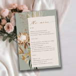 Boho Protea Dried Palm Floral Wedding Menu Card<br><div class="desc">If you need any further customisation please feel free to message me on yellowfebstudio@gmail.com.</div>