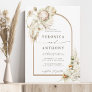Boho Protea Pampas Grass Floral Arch Wedding Invitation