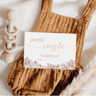 Boho Pumpkin Baby Shower Diaper Raffle Tickets Enclosure Card