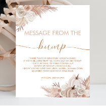 Boho Pumpkin Baby Shower Message From The Bump Poster