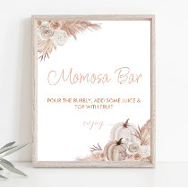 Boho Pumpkin Baby Shower Momosa Bar Sign