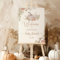 Boho pumpkin baby shower welcome foam board