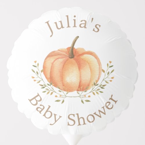 Boho Pumpkin Fall Autumn Foliage Baby Shower  Balloon