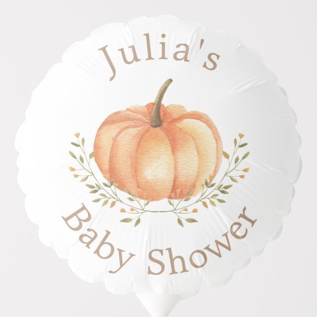 Boho Pumpkin Fall Autumn Foliage Baby Shower  Balloon (Front)