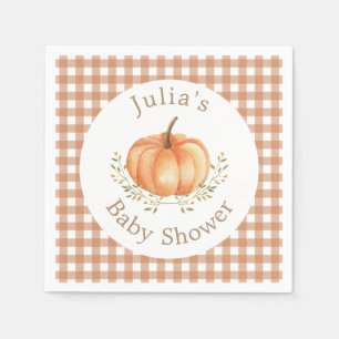 Boho Pumpkin Fall Autumn Foliage Baby Shower Napkins