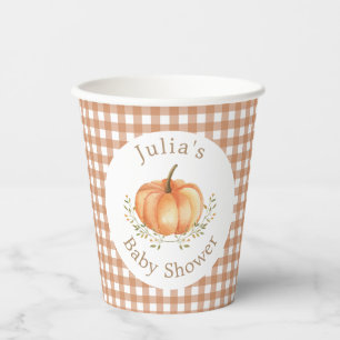 Boho Pumpkin Fall Autumn Foliage Baby Shower Paper Cups