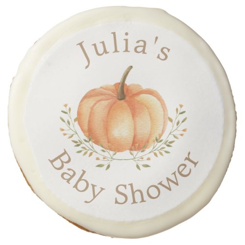 Boho Pumpkin Fall Autumn Foliage Baby Shower  Sugar Cookie