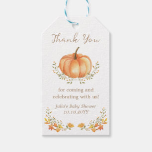 Boho Pumpkin Fall Autumn Foliage Thank You Favor Gift Tags