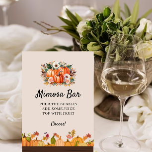 Boho Pumpkin Fall Baby Shower Mimosa Bar Photo Print