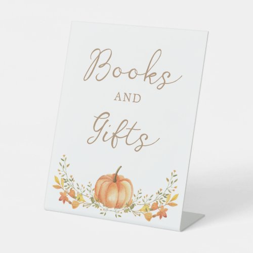 Boho Pumpkin Fall Foliage Baby Books And Gifts Pedestal Sign