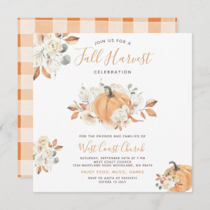 Boho Pumpkin Fall Harvest Party, Fall Community Invitation