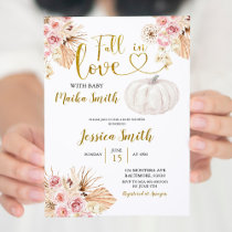 Boho Pumpkin Fall In Love Baby Shower Invitation