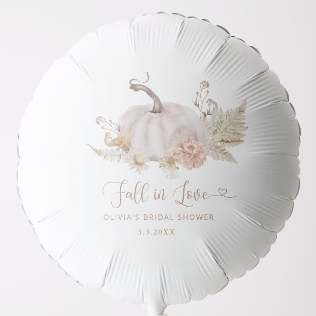 Boho pumpkin fall in love bridal shower balloon (Front)