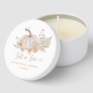 Boho pumpkin fall in love bridal shower mini candle favors