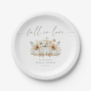 Boho Pumpkin Fall in Love Bridal Shower Paper Plates