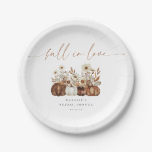Boho Pumpkin Fall in Love Bridal Shower Paper Plates