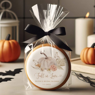 Boho pumpkin fall in love bridal shower sugar cookie
