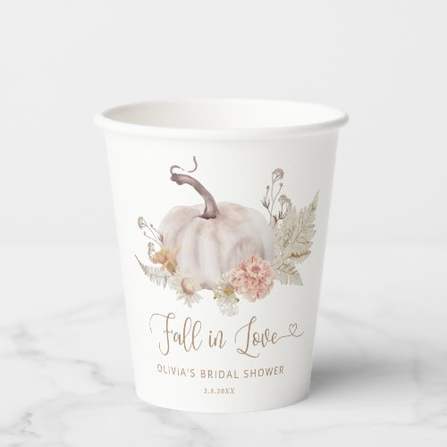 Boho pumpkin fall in love paper cups