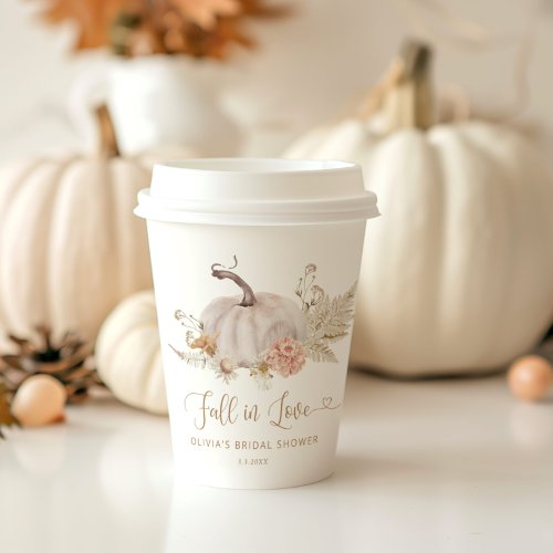 Boho pumpkin fall in love paper cups