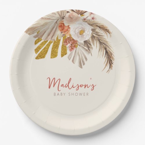 Boho Pumpkin Fall in Love with Baby Shower  Paper Plates